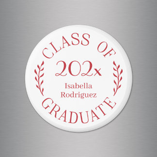 Klasse des Graduate Name Red Typografy Magnet