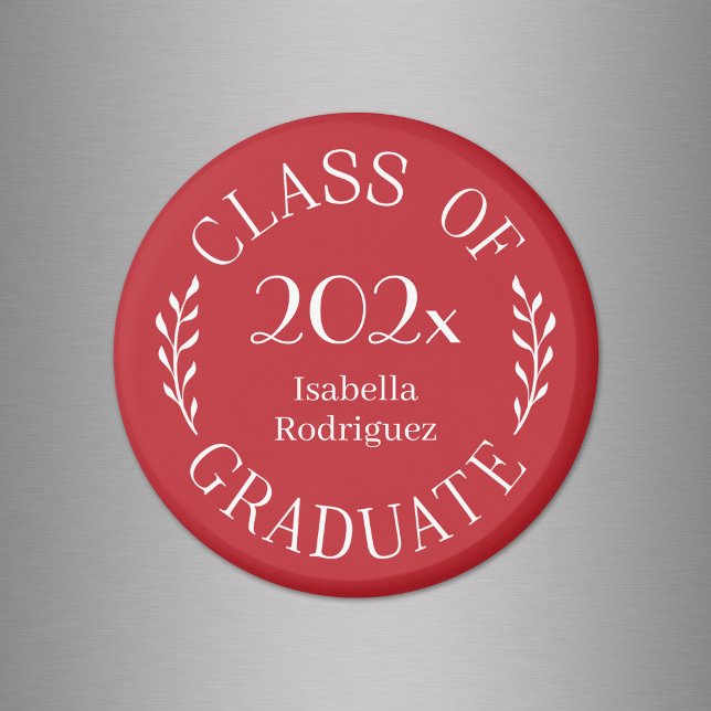 Klasse des Graduate Name Typografy Red Magnet (Class of Year Graduate Name Typography Red Magnet in situ)