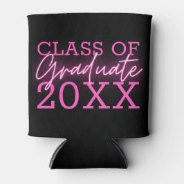 Klasse des Graduate Neon Pink Script Dosenkühler