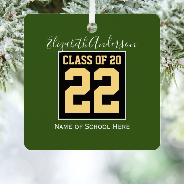 Klasse des Green Black & Gold Abschluss Fotos 2023 Ornament Aus Metall (Von Creator hochgeladen)