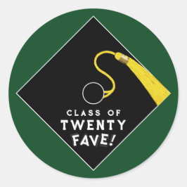 Klasse des grünen Abschlusses von 2025 Runder Aufkleber