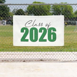 Klasse des grünen Glitzer von 2026 Banner