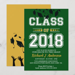 Klasse des grünen und gelben Party 2018 Einladung