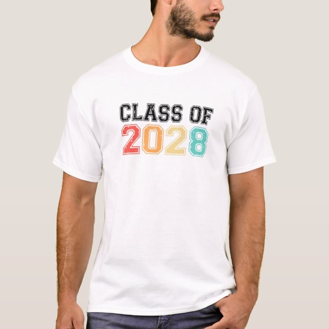 Klasse des Jahres 2028 wachsen mit mir Abschluss R T-Shirt (Vorderseite)