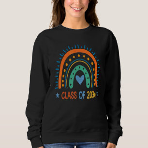 Klasse des Jahres 2034 wächst mit mir 1. Tag Schul Sweatshirt