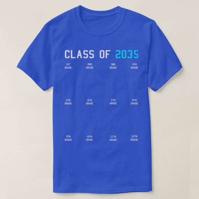 Klasse des Jahres 2035 wächst mit Me Abschluss Fir T-Shirt (Design vorne)