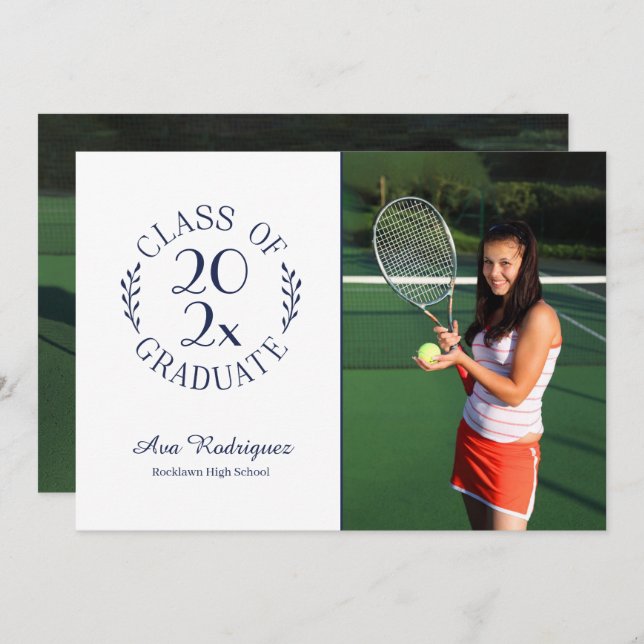 Klasse des klassischen 2-Foto-Navy-Abschlusses Ankündigung (Vorne/Hinten)