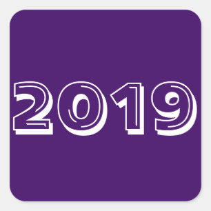 Klasse des Lila Aufklebers für den Platz 2019 von  Quadratischer Aufkleber