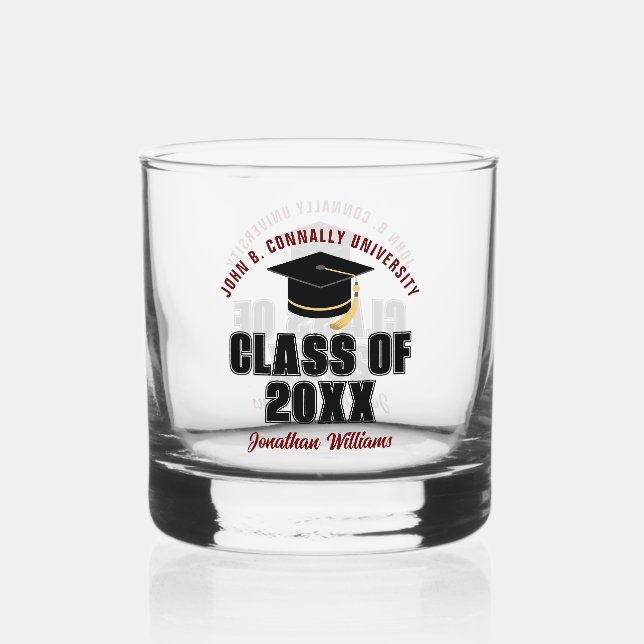 Klasse des Maroon-Abschlusses 2025 Whiskyglas (Vorderseite)