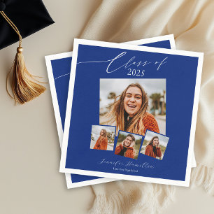 Klasse des Minimalistischen Fotos Grad Party 2025 Serviette
