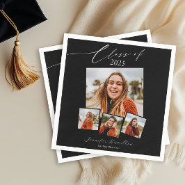 Klasse des Minimalistischen Fotos Grad Party 2025 Serviette