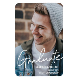 Klasse des modernen Fotos für männliche Graduate 2 Magnet