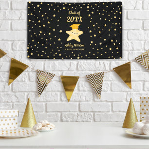 Klasse des Niedlichen Black and Gold Star Abschlus Banner