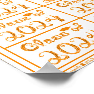 Klasse des Orange Glitzer Shiny Fabric Schriftart Poster