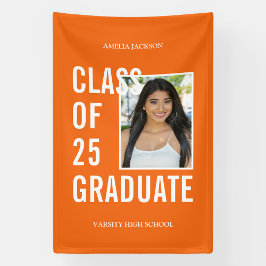 Klasse des Orangen-Foto-Abschlusses mit Abschluss Banner