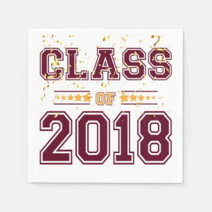 Klasse des Party Burgund und Gelb 2018 Serviette