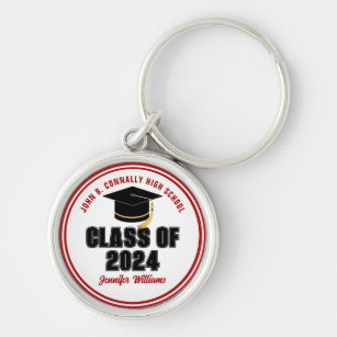 Klasse des Personalisierten Graduatnamens Red Whit Schlüsselanhänger