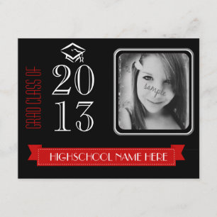 Klasse des roten und schwarzen Fotos Grad 2013 Einladung