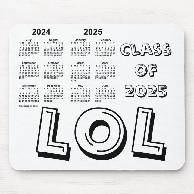 Klasse des Schuljahres 2025 von Janz White Mousepad (Vorne)
