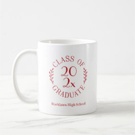 Klasse des Schulnamens Red Emblem Abschluss Kaffeetasse