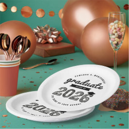 Klasse des Schwarzen Sketch Abschluss Grad Party 2 Pappteller