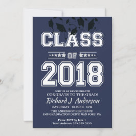 Klasse des Silver and Blue Grad Party 2018 Einladung