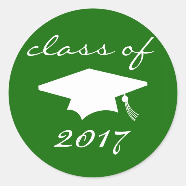 Klasse des Sticker 2017 (grüne Graduierungsobergre (Vorderseite)