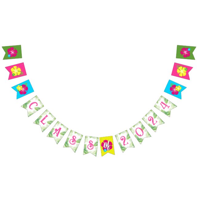Klasse des Tropical Luau Abschluss-Banners 2024 Wimpelkette (Alle)