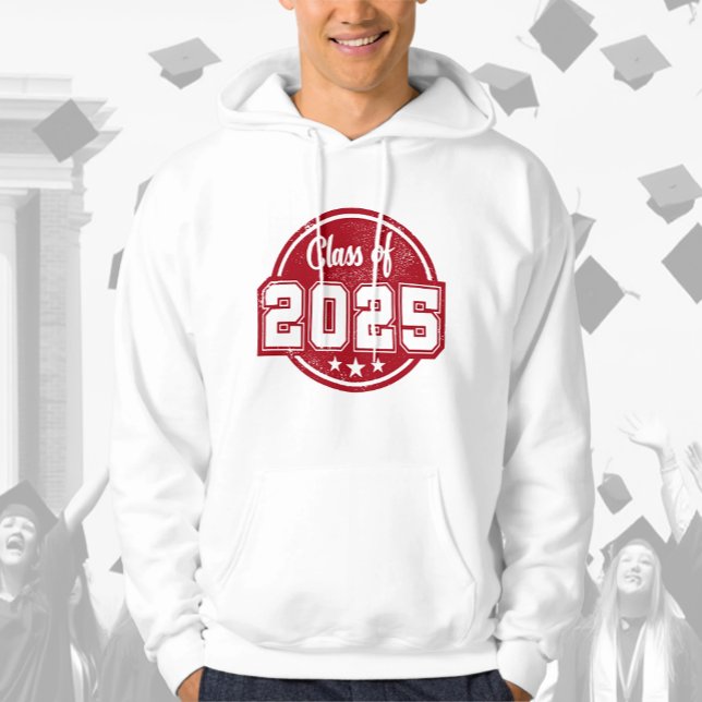 Klasse des Vintagen roten Abzeichens 2025 Hoodie (Von Creator hochgeladen)