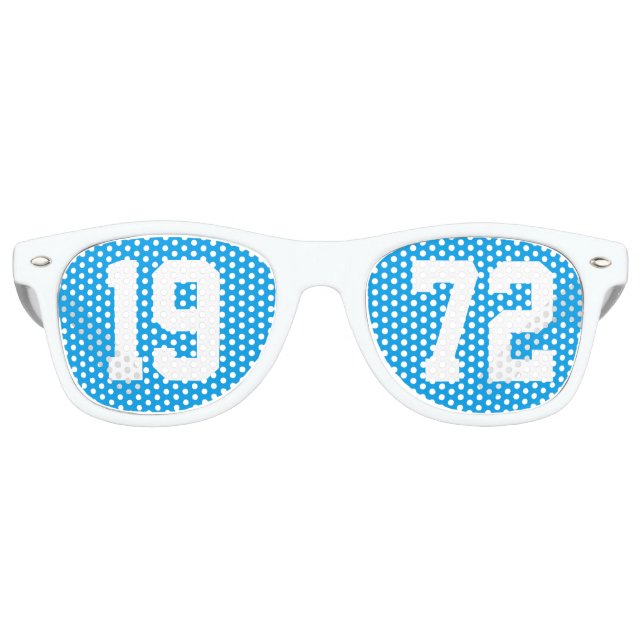 Klasse des Wiedersehen Blue White Retro der High S Partybrille (Vorderseite)