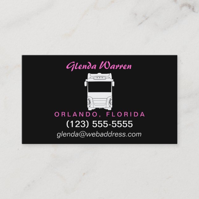 Klasse eine Motorhome/Bus-Silhouette-nennende Telefonnummerkarte (Vorderseite)