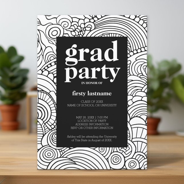 Klasse eines beliebigen Jahres - Graduation Party  Einladung (Custom Graduation Announcement and Invitation)