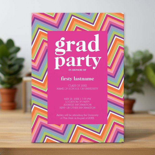 Klasse eines beliebigen Jahres Graduation Party ro Einladung (Custom Graduation Announcement and Invitation)