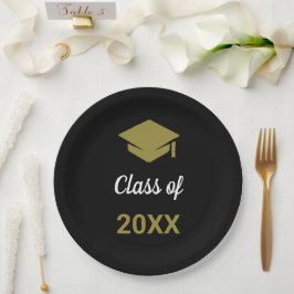 Klasse eines Glückwunschs Grad Graduation Cap Pappteller