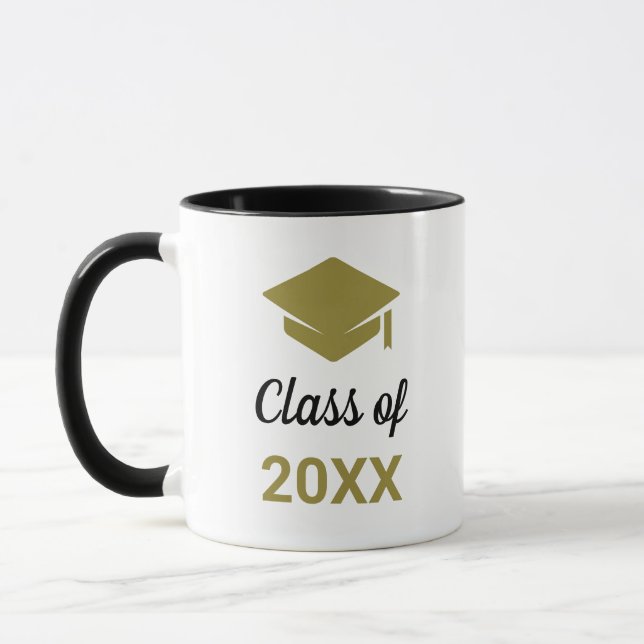 Klasse eines Glückwunschs Grad Graduation Cap Tasse (Links)
