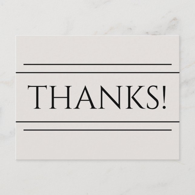 Klasse, elegant "DANKE!" Postkarte (Vorderseite)