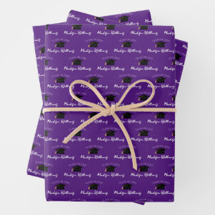 Klasse für die Schreibnamenserteilung Jahr Lila Geschenkpapier Set