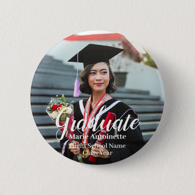 Klasse für personalisierte Graduate Foto Button (Vorderseite)