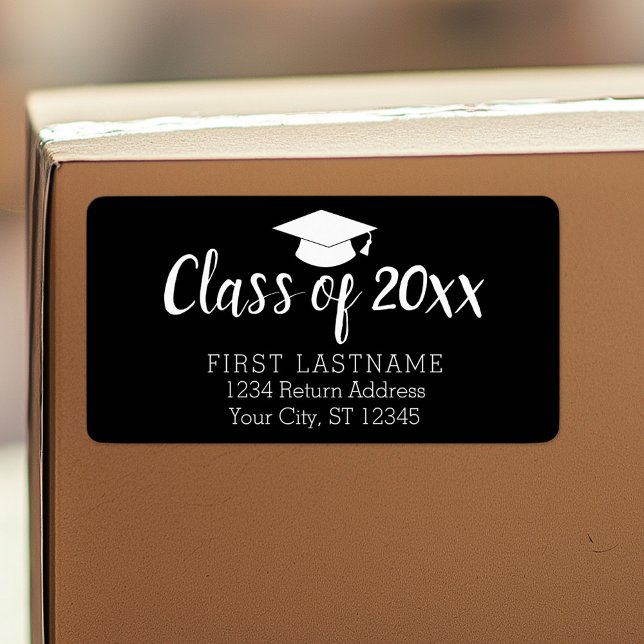 Klasse Jahr und Name - Farbe kann durch Schwarz ve Adressaufkleber (Personalized return address label)