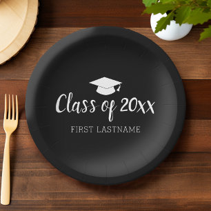 Klasse Jahr und Name - Farbe kann durch Schwarz ve Pappteller