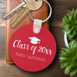 Klasse Jahr und Name - Rot kann Farbe ändern Schlüsselanhänger<br><div class="desc">Fügen Sie dem minimalen,  modernen Design den Namen und jedes Jahr hinzu. Dieses kann für jeden Absolventen oder Wiedersehen verwendet werden - High School,  Uni,  Graduate School,  Krankenpflege,  med school oder sogar Fachschule.</div>