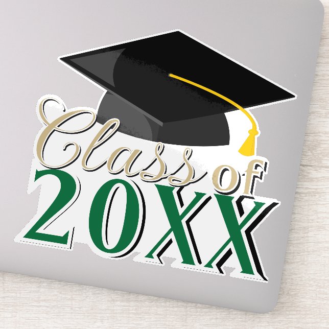 Klasse JEDES COLOR COMBO Abschluss Year Graduate Aufkleber (Detail)