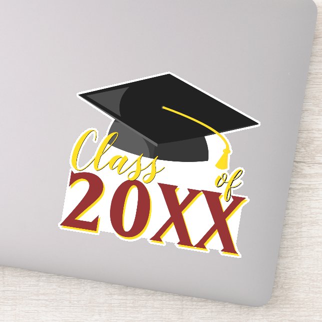 Klasse JEDES COLOR COMBO Abschluss Year Graduate Aufkleber (Detail)