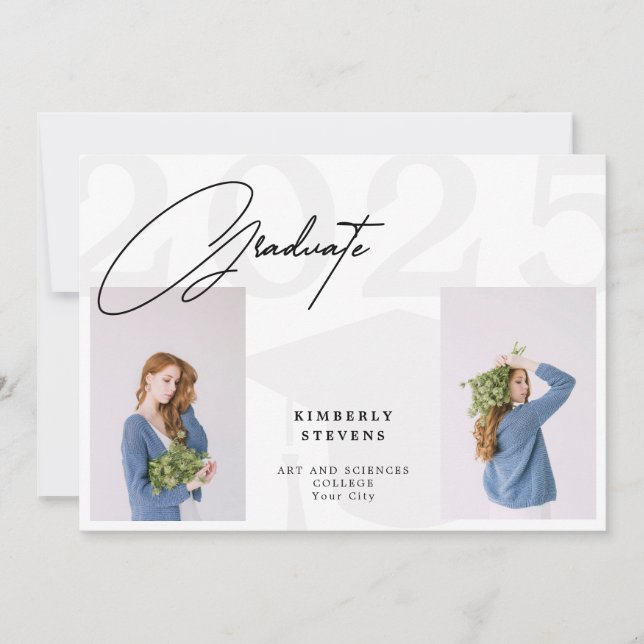 Klasse minimalistisch 2 Fotos Abitur (Vorderseite)