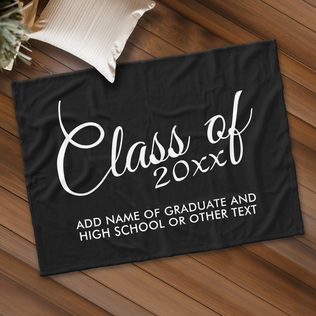Klasse mit benutzerdefiniertem Jahr und High Schoo Fleecedecke (Custom Fleece Blanket - Add Graduation Text)