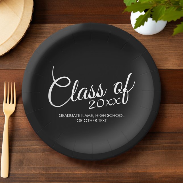 Klasse mit benutzerdefiniertem Jahr und High Schoo Pappteller (Custom Graduation Plates)