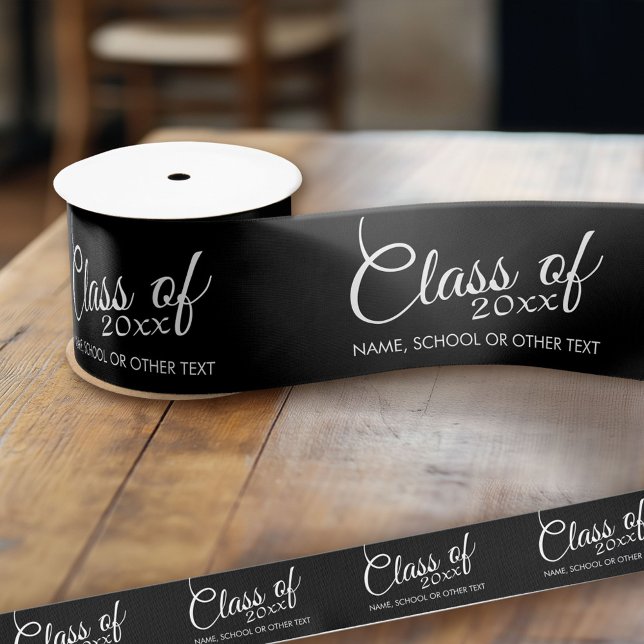 Klasse mit benutzerdefiniertem Jahr und High Schoo Ripsband (Custom Graduation Ribbon)