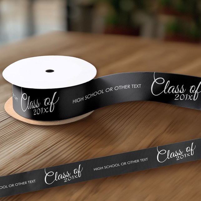 Klasse mit benutzerdefiniertem Jahr und High Schoo Satinband (Custom Ribbon on a Roll - Personalize this ribbon with you text)