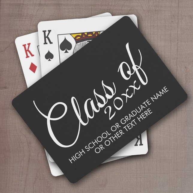 Klasse mit benutzerdefiniertem Jahr und High Schoo Spielkarten (Graduation Playing Cards - Favors for a grad party or a fun class gift)
