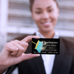 Klasse Reinigungsservice Elegante Funkelnd Visitenkarte